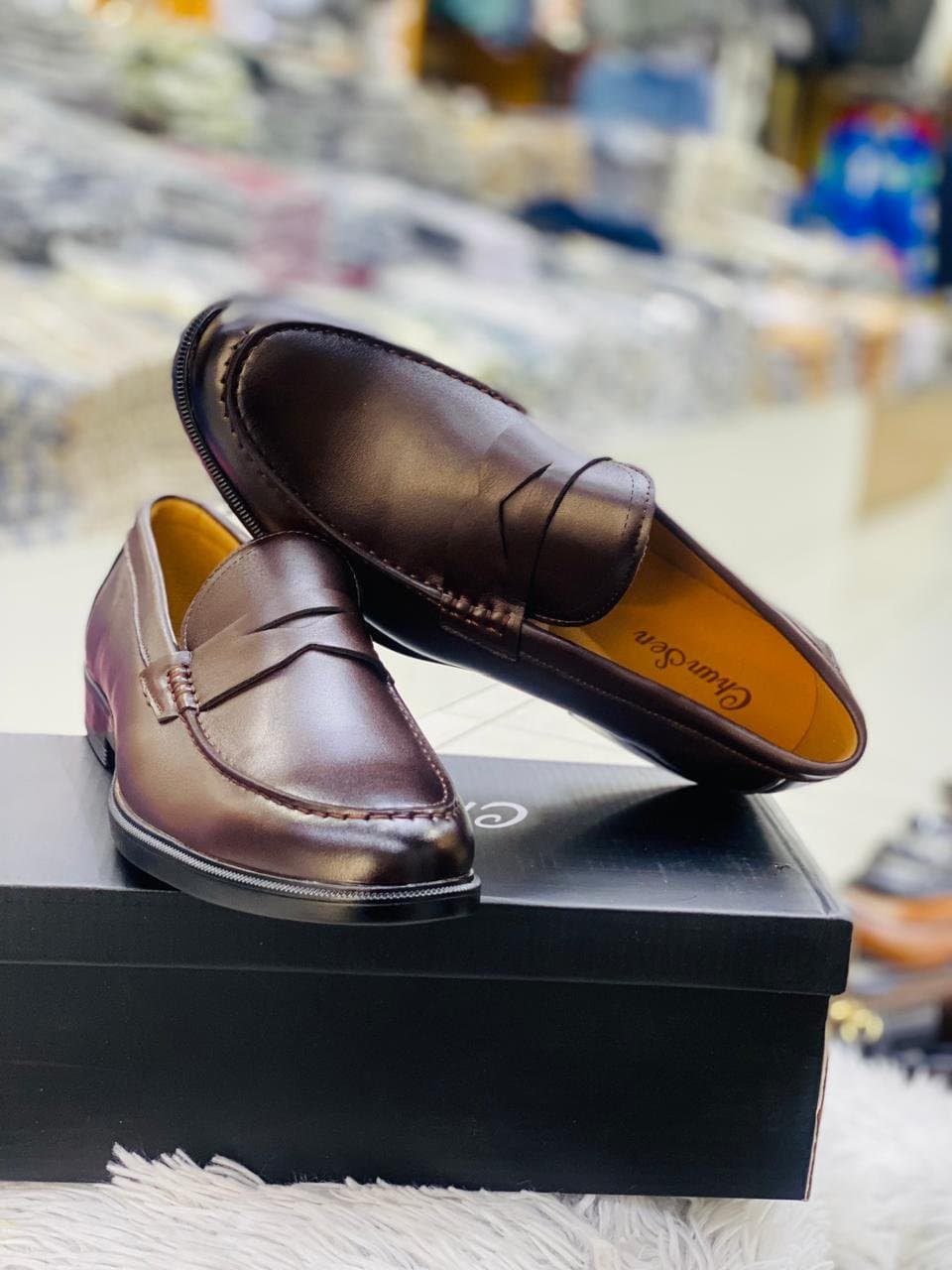 Genuine Leather Loafers — Brown, Comfort Fit