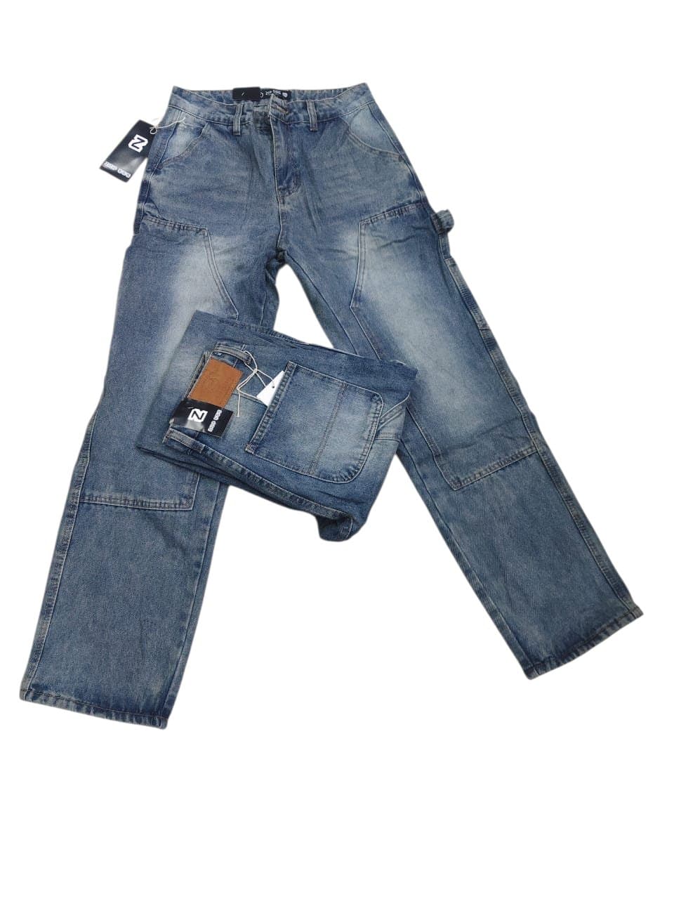 Stylish Cargo Jeans — Denim, Blue, Sizes 30-40