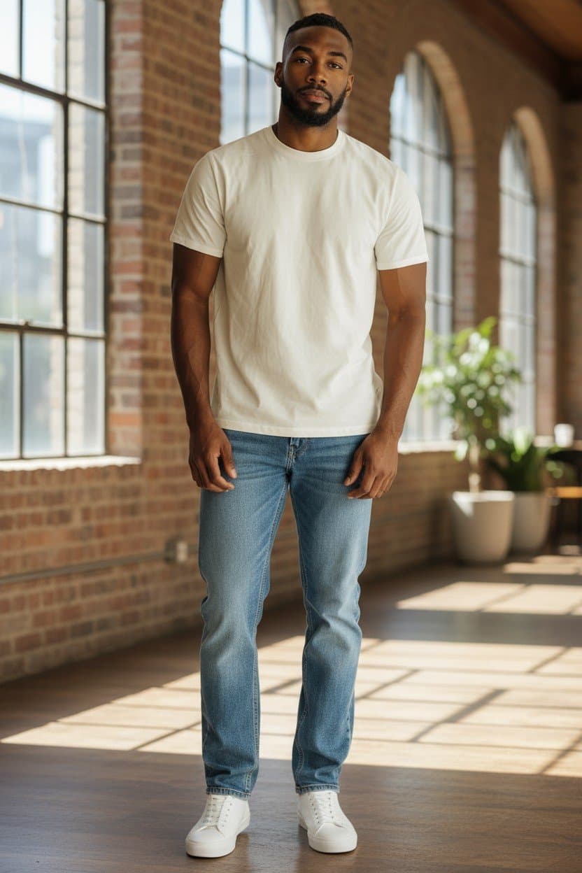 Classic Straight Leg Jeans — Light Wash, Men's, 28-36