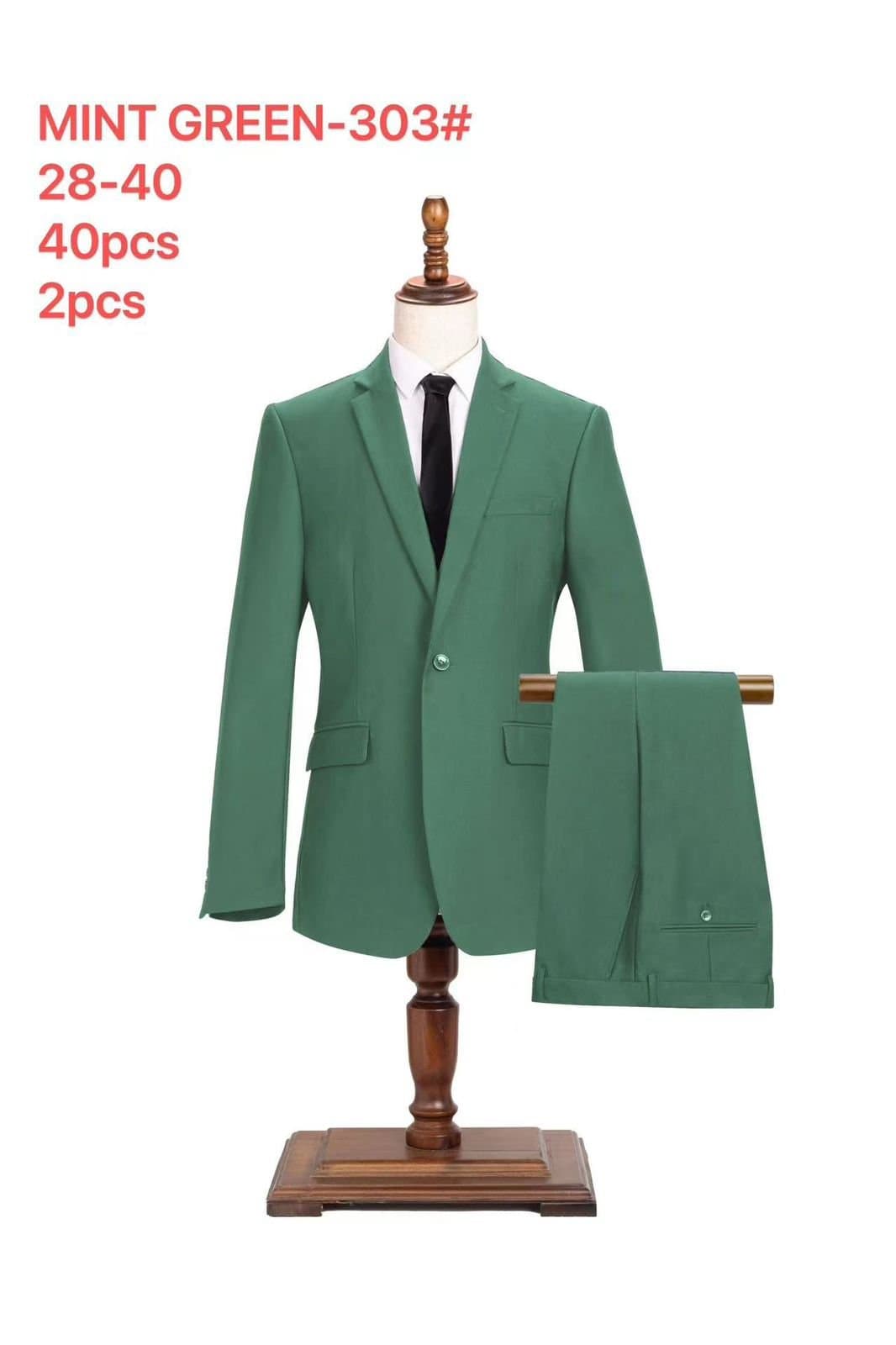 Mint Green Suit Jacket and Trousers Set — Size 28-40