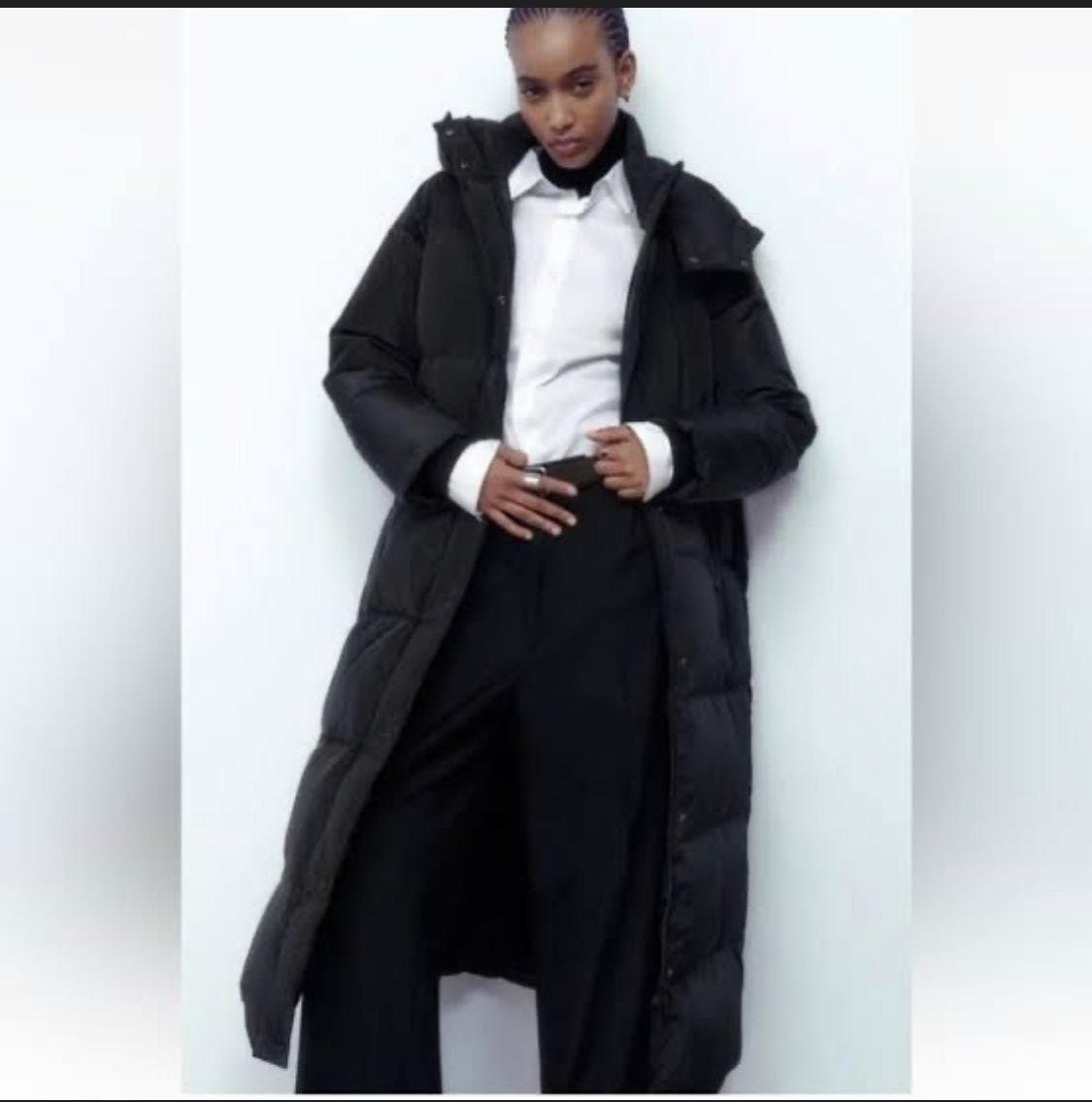 Stylish Long Puffer Coat — Water-Resistant, Black, S-XXL