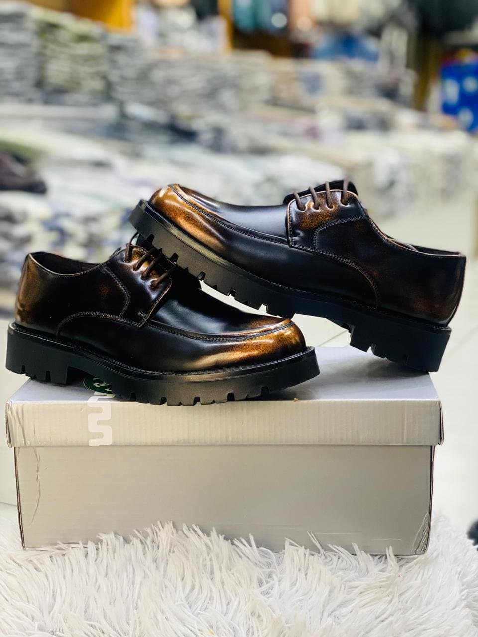 Stylish Patent Leather Loafers — Burgundy, Size 7-12