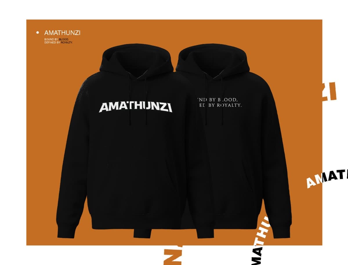 Amathunzi Graphic Hoodie — Unisex, Black, S-2XXL