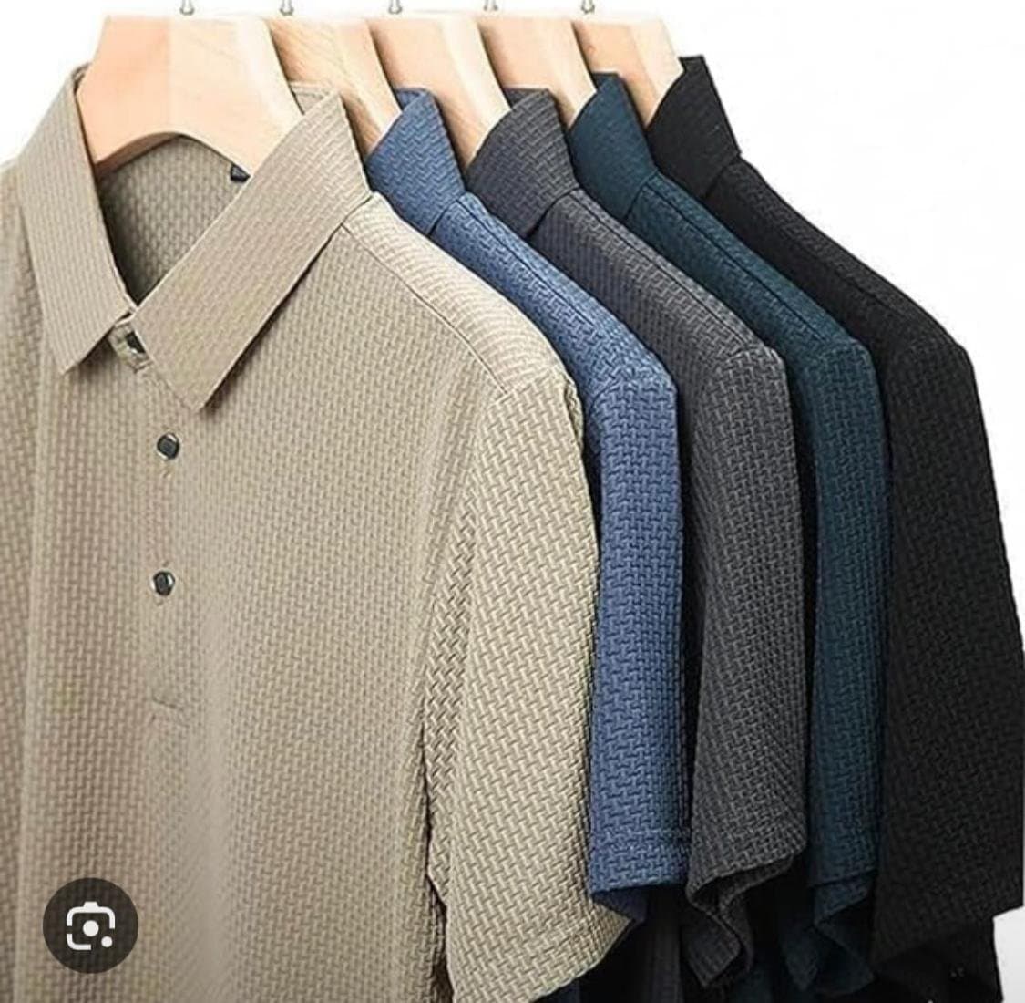 Men's Textured Polo Shirts