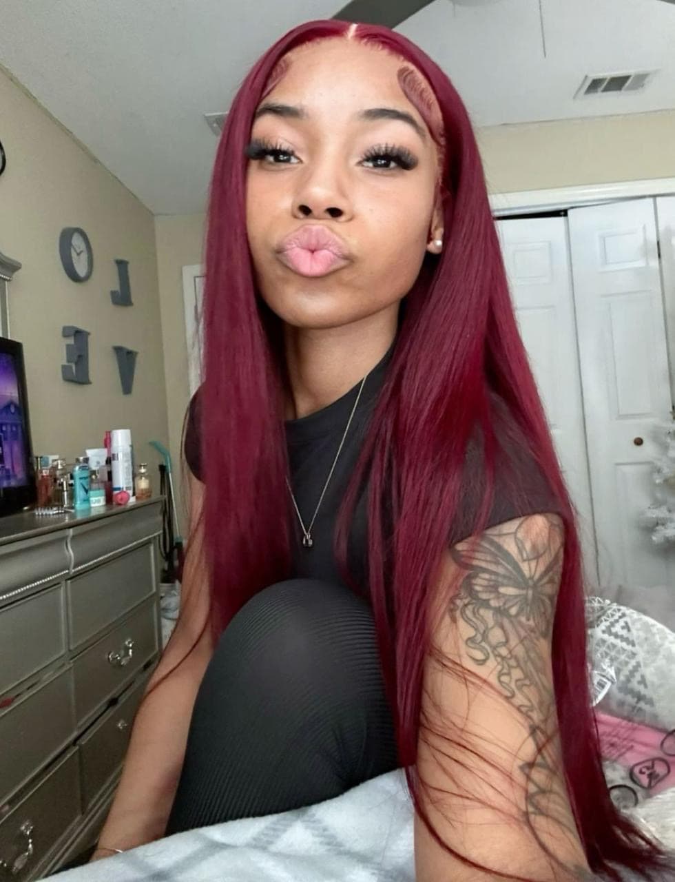 Gorgeous Long Red Wig — real human hairHeat-Resistant, 22 Inch